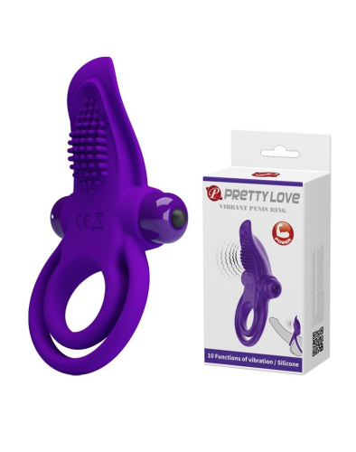 Pretty Love Vibro Penis Ring - Ерекційне кільце з вібрацією, 11.3х5.6 см (фіолетовий) - купити в Києві, Україні